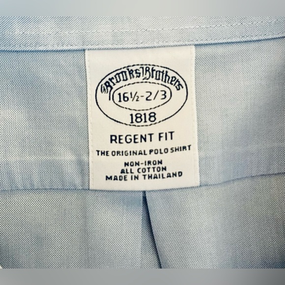 Men's “Brooks Brothers” Regent Fit Long Sleeve Button Up Dress Shirt - Picture 6 of 10